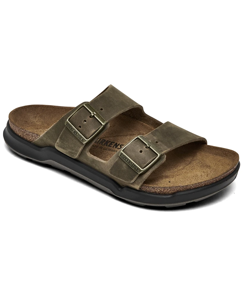 Birkenstock Men's Arizona Crosstown Natural Leather Oiled Two-Strap Sandals from Finish Line