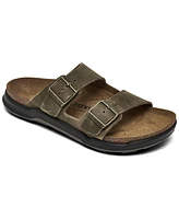 Birkenstock Men's Arizona Crosstown Natural Leather Oiled Two-Strap Sandals from Finish Line