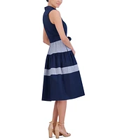 Jessica Howard Women's Colorblocked Tiered Shirtdress