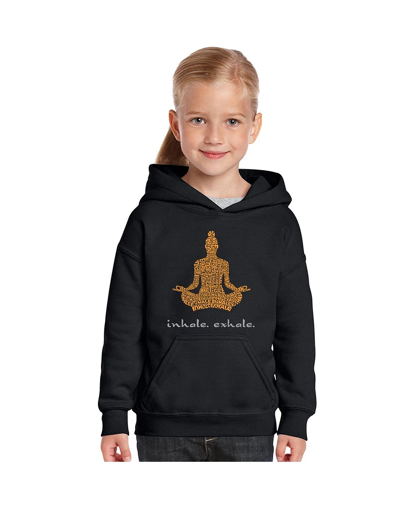 La Pop Art Girls Word Hooded Sweatshirt - Inhale Exhale