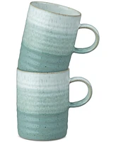 Kiln by Denby Collection Ridged Stoneware Mugs, Set of 2