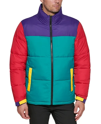 Club Room Men's Colorblocked Quilted Full-Zip Puffer Jacket, Created for Macy's