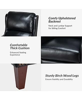 Leather Pushback Recliner chair with Adjustable Backrest for Livingroom