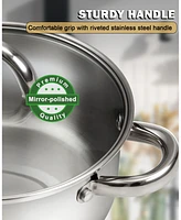 Cook N Home Stockpot with Lid, Basics Stainless Steel Soup Pot, 16-Quart