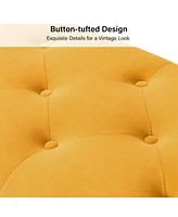 Modern Velvet Storage Ottoman Bench for Living Room Dining Room