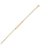 Italian Gold Children's Id Plate Curb Link Bracelet in 14k Gold