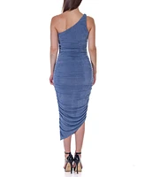 24seven Comfort Apparel One Shoulder Ruched Bodycon Dress