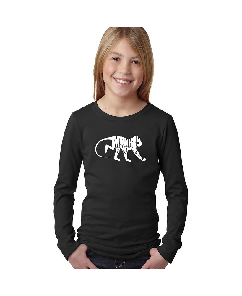 La Pop Art Girls Word Long Sleeve - Monkey Business