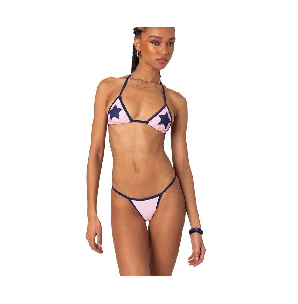 Edikted Women's International Girl Triangle Bikini Top