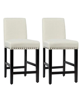 Sugift 25 Inch Kitchen Chairs with Rubber Wood Legs