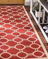 Safavieh Courtyard CY6924 Red and Bone 2'3" x 6'7" Sisal Weave Runner Outdoor Area Rug