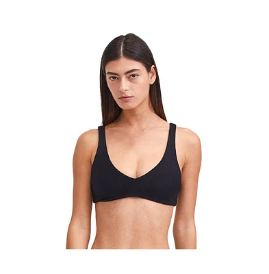 Gottex Women's Solid Textured V neck Bikini swim top