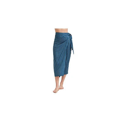 Gottex Women's Printed Stripe Long Sarong Skirt Swim Cover Up
