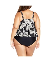 City Chic Plus Palma Print Tankini