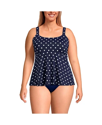 Lands' End Women's Plus Size Dd-Cup Flutter Scoop Neck Tankini Top