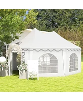 Outsunny 22.3' x 16.4' Large Party Tent Canopy Shelter with Carrying Bags