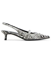 Madden Girl Krystall Rhinestone Pointed-Toe Slingback Kitten-Heel Pumps