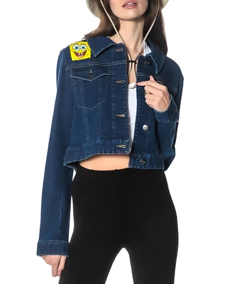 Members Only Women's Spongebob Denim Trucker Jacket