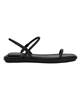 Calvin Klein Women's Prue Sqaure Toe Strappy Flat Sandals