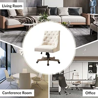 Modern Upholstered Tufted Armless Home Office Chair