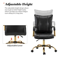 Home Office Desk Chair with Golden Legs