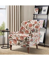 Lucretia Modern Upholstered Accent Chair with Patterned Cushion
