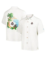 Tommy Bahama Men's Cream Ohio State Buckeyes Castaway Game Camp Button-Up Shirt