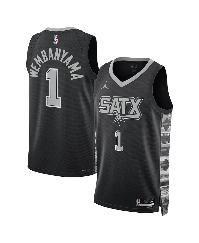 Jordan Brand Unisex Victor Wembanyama Black San Antonio Spurs Swingman Jersey - Statement Edition