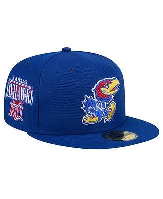 New Era Men's Royal Kansas Jayhawks Throwback 59fifty Fitted Hat