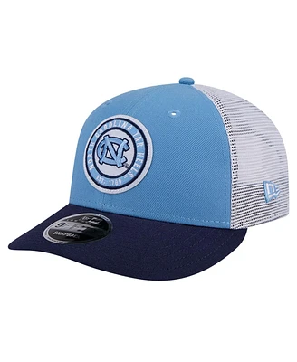 New Era Men's Carolina Blue North Carolina Tar Heels Throwback Circle Patch 9fifty Trucker Snapback Hat