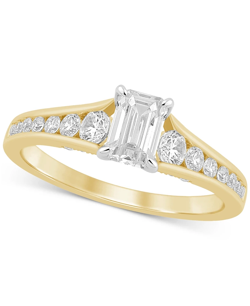 Diamond Emerald-Cut Engagement Ring (1 ct. t.w.) 14k Gold