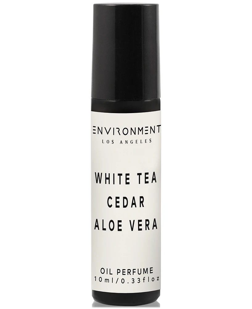 Environment White Tea, Cedar & Aloe Vera Roll-On Oil Perfume (Inspired by 5-Star Luxury Hotels), 0.33 oz.