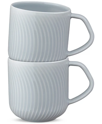 Denby Arc Large Textured Porcelain Mugs, Set of 2