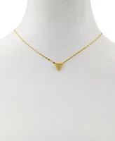 Guess 14k Gold Ion-Plated Pave Triangle Pendant Necklace, 16" + 2" extender