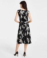 Kasper Womens Printed Top Midi Skirt