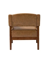 Modern Faux Leather Accent Arm Chair for Bedroom Office