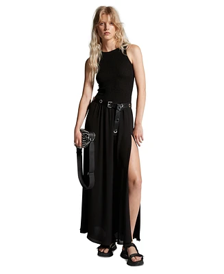 Michael Michael Kors Women's Smocked Belted Maxi Dress