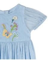 Rare Editions Baby Girl Flower and Butterfly Embroidery Dress
