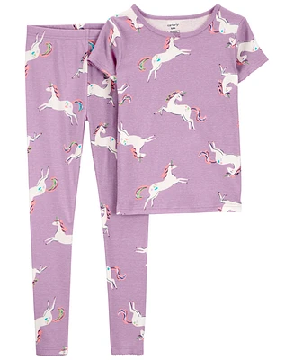 Carter's Big Girls 2 Piece Unicorn 100% Snug Fit Cotton Pajamas