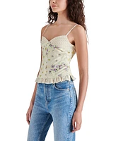 Steve Madden Women's Blossom Sleeveless Ruffle-Trim Top