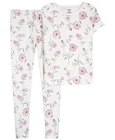 Carter's Big Girls 2 Piece Floral 100% Snug Fit Cotton Pajamas