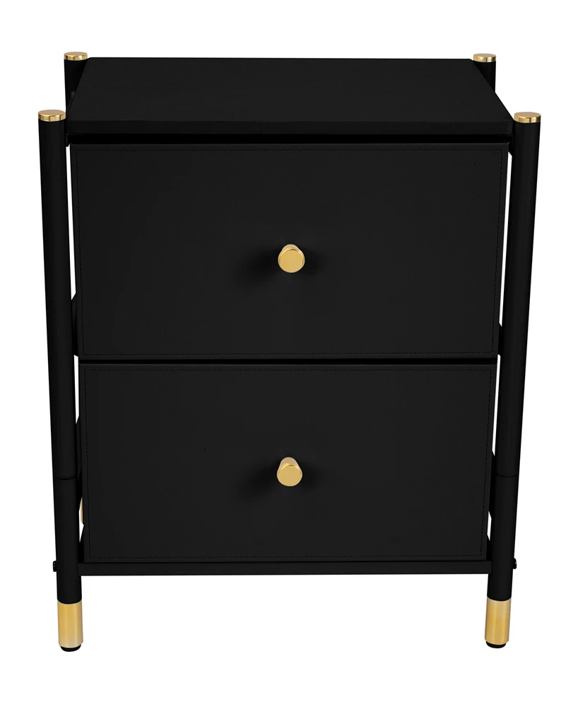 Simplify 2 Drawer Luxury Nightstand in