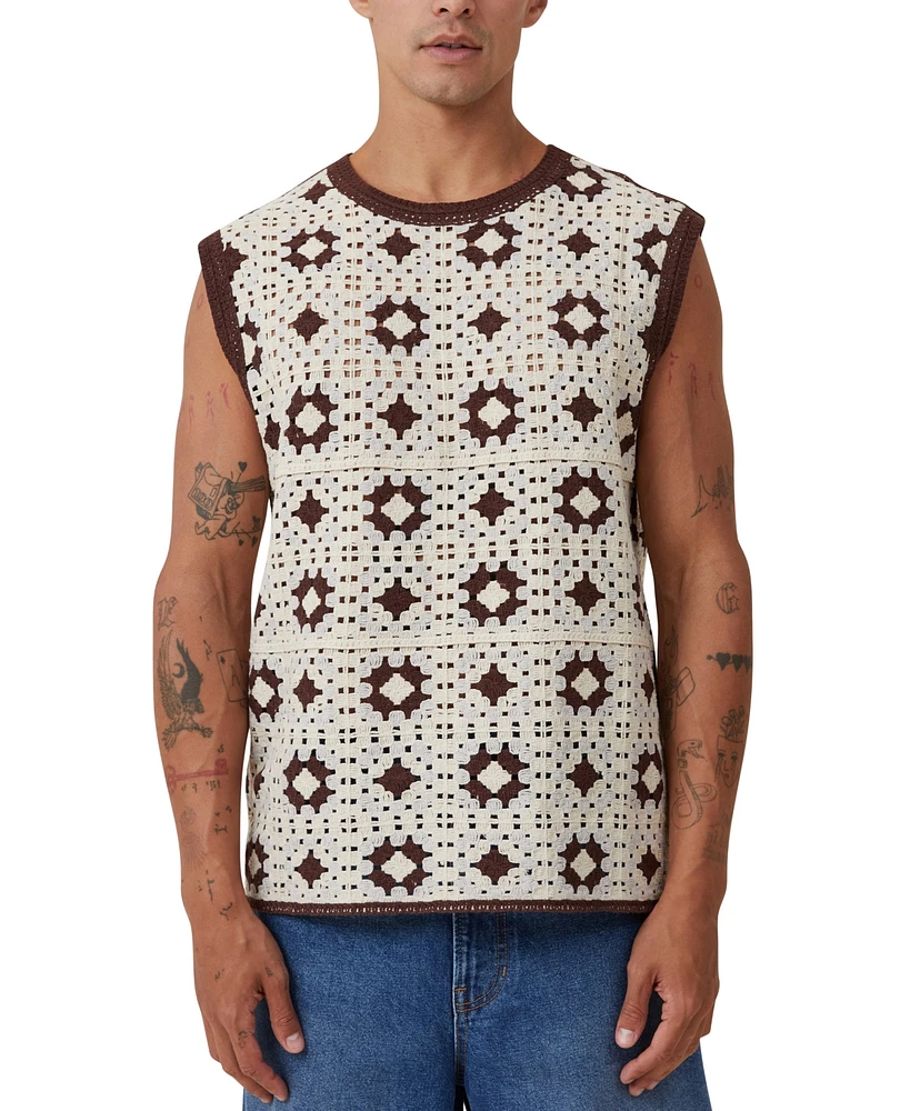 Cotton On Men's Crochet Muscle Top