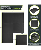 ProsourceFit Exercise Puzzle Mat 1-in, 24 Sq Ft - 6 Tiles