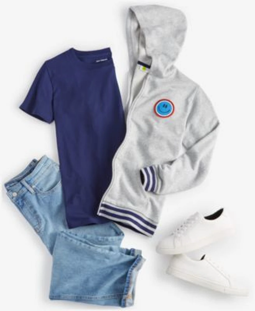 Epic Threads Big Boys Happy Day Zip Up Hoodie Core T Shirt Relaxed Bigleaf Jeans I.N.C International Concepts Little Big Boys Grayson Lace Up Shoes Created For Macys