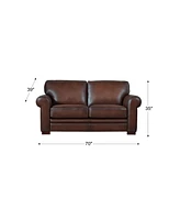 Brookfield 70" Top Grain Leather Loveseat