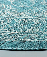 Safavieh Courtyard CY8680 Turquoise 5'3" x 5'3" Sisal Weave Round Outdoor Area Rug