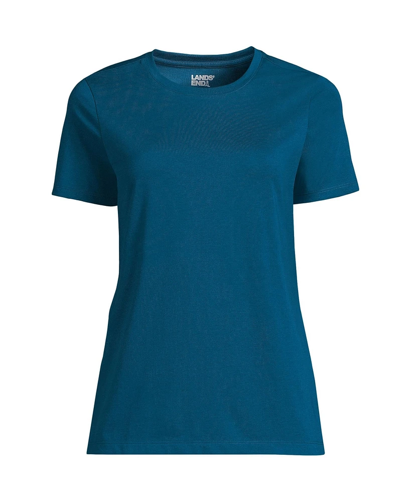 Lands' End Women's Relaxed Supima Cotton Crew Neck T-Shirt