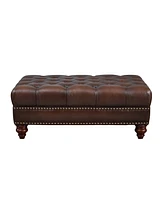 Alton Bay 44" Top Grain Leather Ottoman