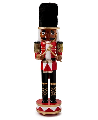 Holiday Lane Royal Holiday Red Black And Gold African American Drummer Nutcracker, Created for Macy's